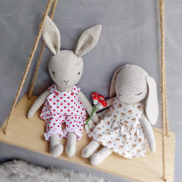2 in 1 stuffed bunny with clothes pdf pattern and tutorial, rabbit pattern, eco toy, stuffed animal pattern, rag doll pdf, easy pattern - Image 10