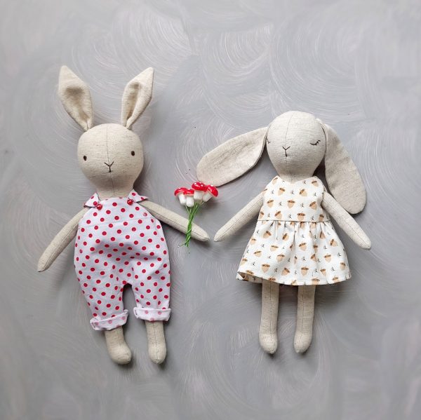 Cute stuffed bunny with clothes 2 in 1 pdf pattern and tutorial, rabbit pattern, eco toy, stuffed animal pattern, rag doll pdf, easy pattern - Image 7