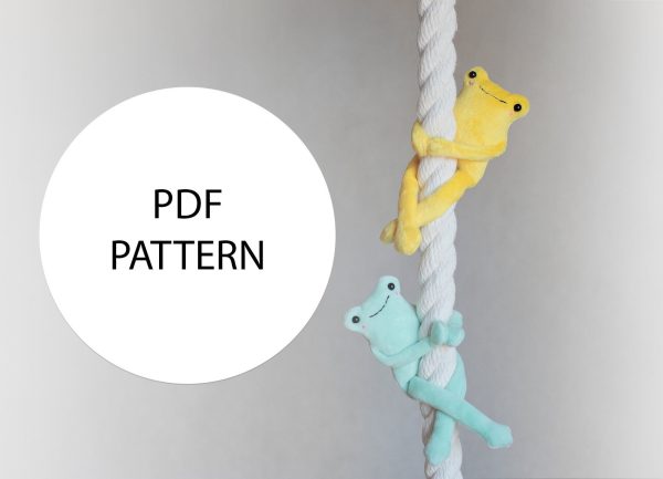 Cute decor frog Pdf pattern leggy frog sewing tutorial stuffed frog pattern easy pattern plushie pattern