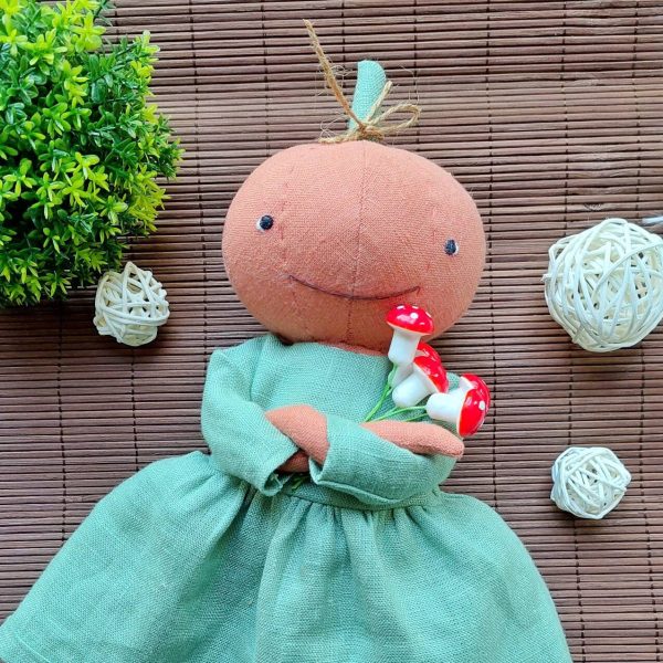 2-in-1 Pumpkin boy and girl sewing pattern, ghost pattern, funny halloween doll, 12" stuffed doll with clothes, rag doll, handmade halloween - Image 4