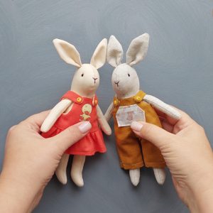 6" Bunny pattern and tutorial, 2 in 1 bunhy with clothes pattern, eco toy sewing pattern, stuffed animal pattern, easy pattern